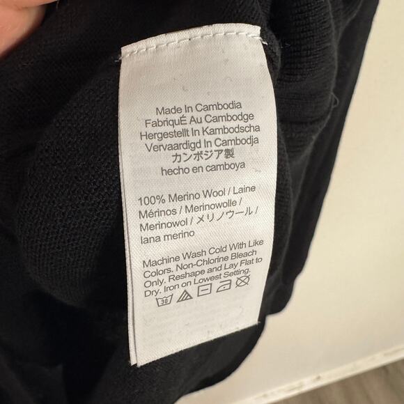 J.Crew Xinao Merino Wool V-Neck Sweater Mens L Black Long Sleeve AD337 Pullover - Picture 6 of 7